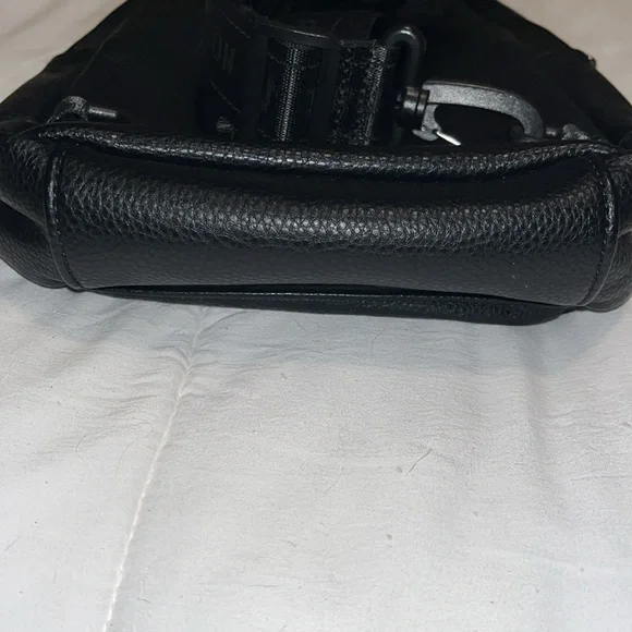 True Religion small black leather backpack with branded canvas strap EUC - Picture 8 of 8